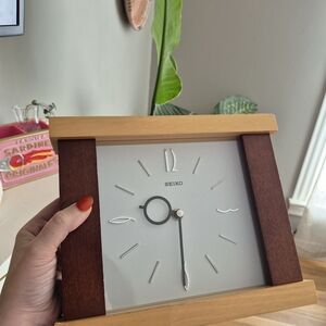 Seiko Brown and Tan Wall Clock